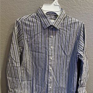 Robert Graham Kids Blue and White Striped Button Down Shirt